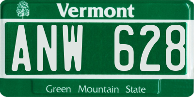 VT license plate ANW628