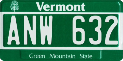 VT license plate ANW632