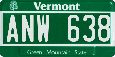 VT license plate ANW638