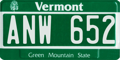 VT license plate ANW652