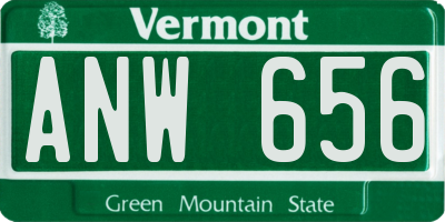 VT license plate ANW656