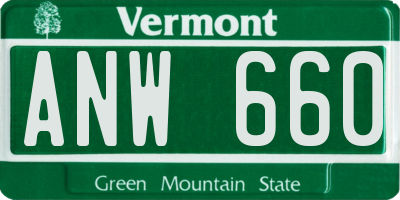 VT license plate ANW660