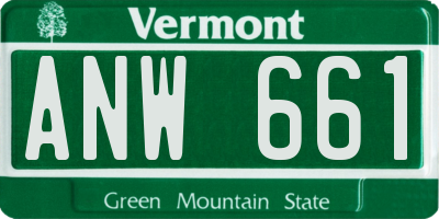 VT license plate ANW661