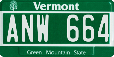 VT license plate ANW664