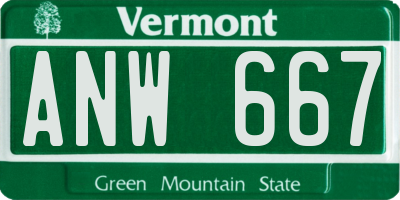VT license plate ANW667