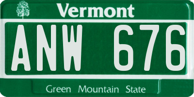 VT license plate ANW676