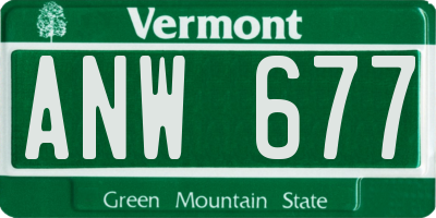 VT license plate ANW677