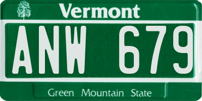 VT license plate ANW679