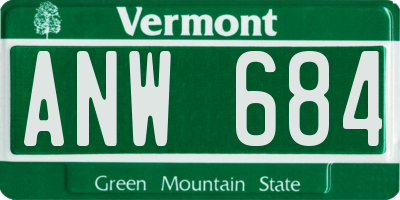 VT license plate ANW684