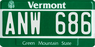 VT license plate ANW686