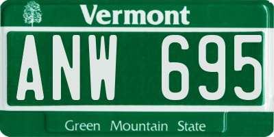 VT license plate ANW695