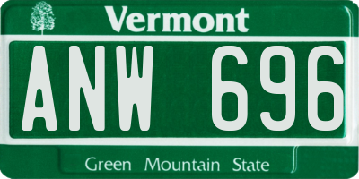 VT license plate ANW696