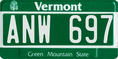 VT license plate ANW697