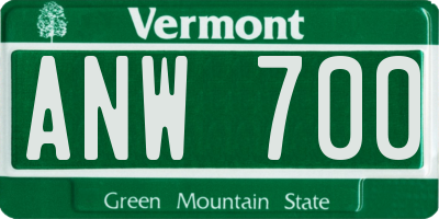 VT license plate ANW700