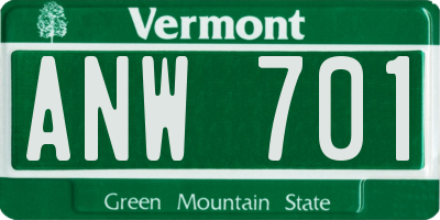 VT license plate ANW701