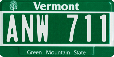 VT license plate ANW711