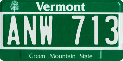 VT license plate ANW713