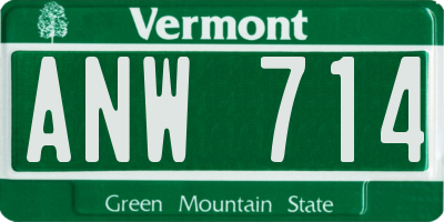 VT license plate ANW714