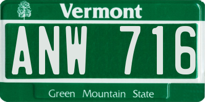 VT license plate ANW716