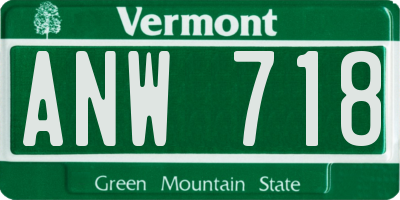 VT license plate ANW718