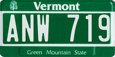 VT license plate ANW719