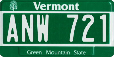 VT license plate ANW721