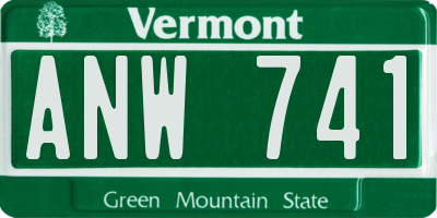VT license plate ANW741