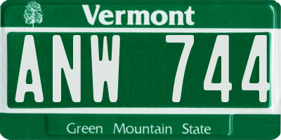 VT license plate ANW744