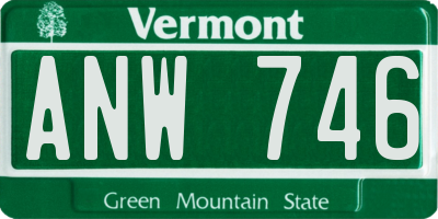 VT license plate ANW746