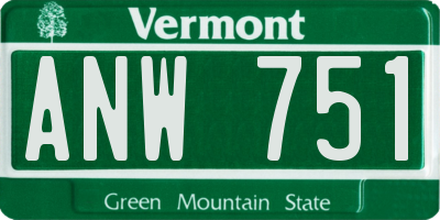 VT license plate ANW751
