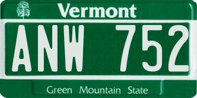 VT license plate ANW752