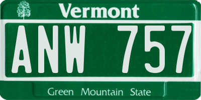 VT license plate ANW757