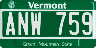 VT license plate ANW759