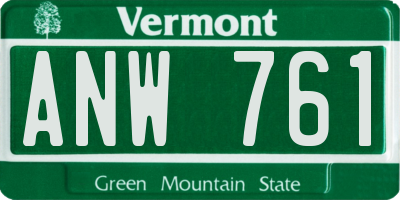 VT license plate ANW761