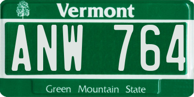 VT license plate ANW764