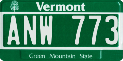 VT license plate ANW773