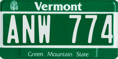 VT license plate ANW774