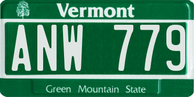 VT license plate ANW779