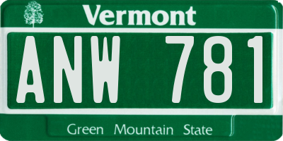 VT license plate ANW781