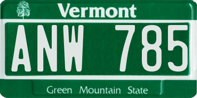 VT license plate ANW785