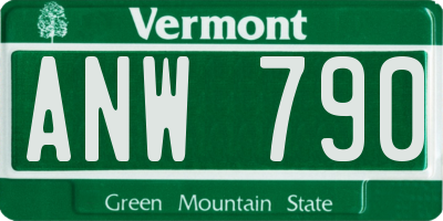 VT license plate ANW790