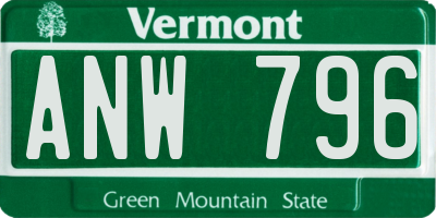 VT license plate ANW796
