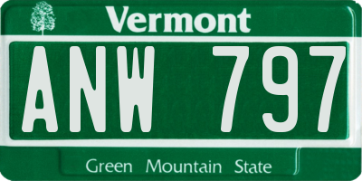 VT license plate ANW797