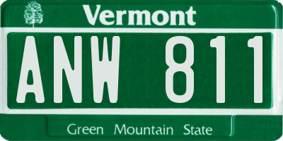 VT license plate ANW811
