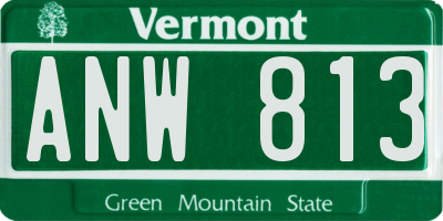 VT license plate ANW813