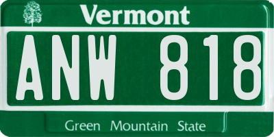 VT license plate ANW818