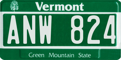 VT license plate ANW824
