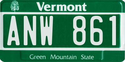 VT license plate ANW861