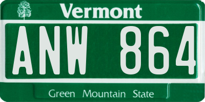 VT license plate ANW864