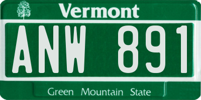 VT license plate ANW891